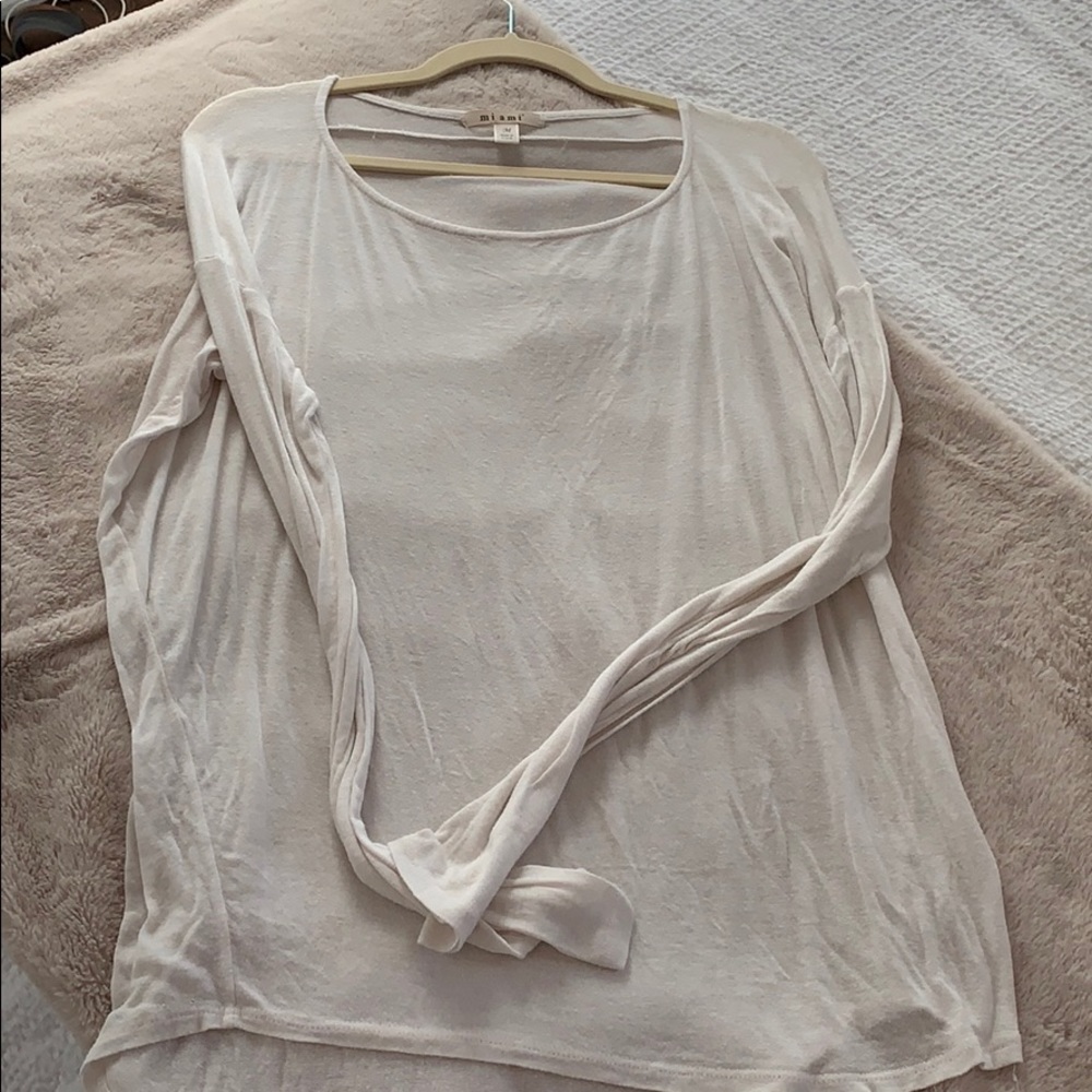 White long sleeve top
